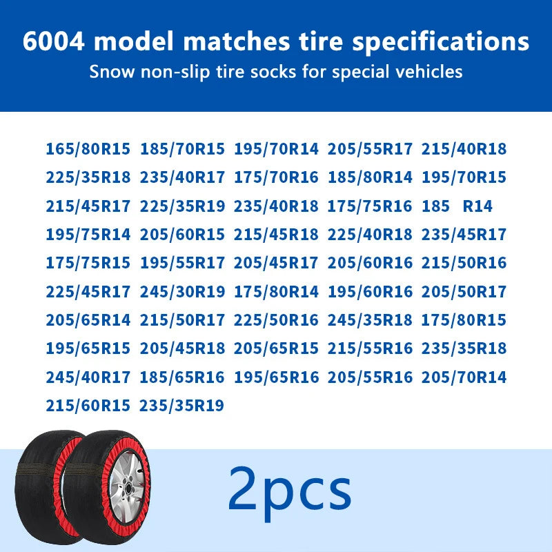 Chaînes Roue Voiture Hiver Anti-Dérapant - Pneu Urgence Montage Facile Chaussettes Neige