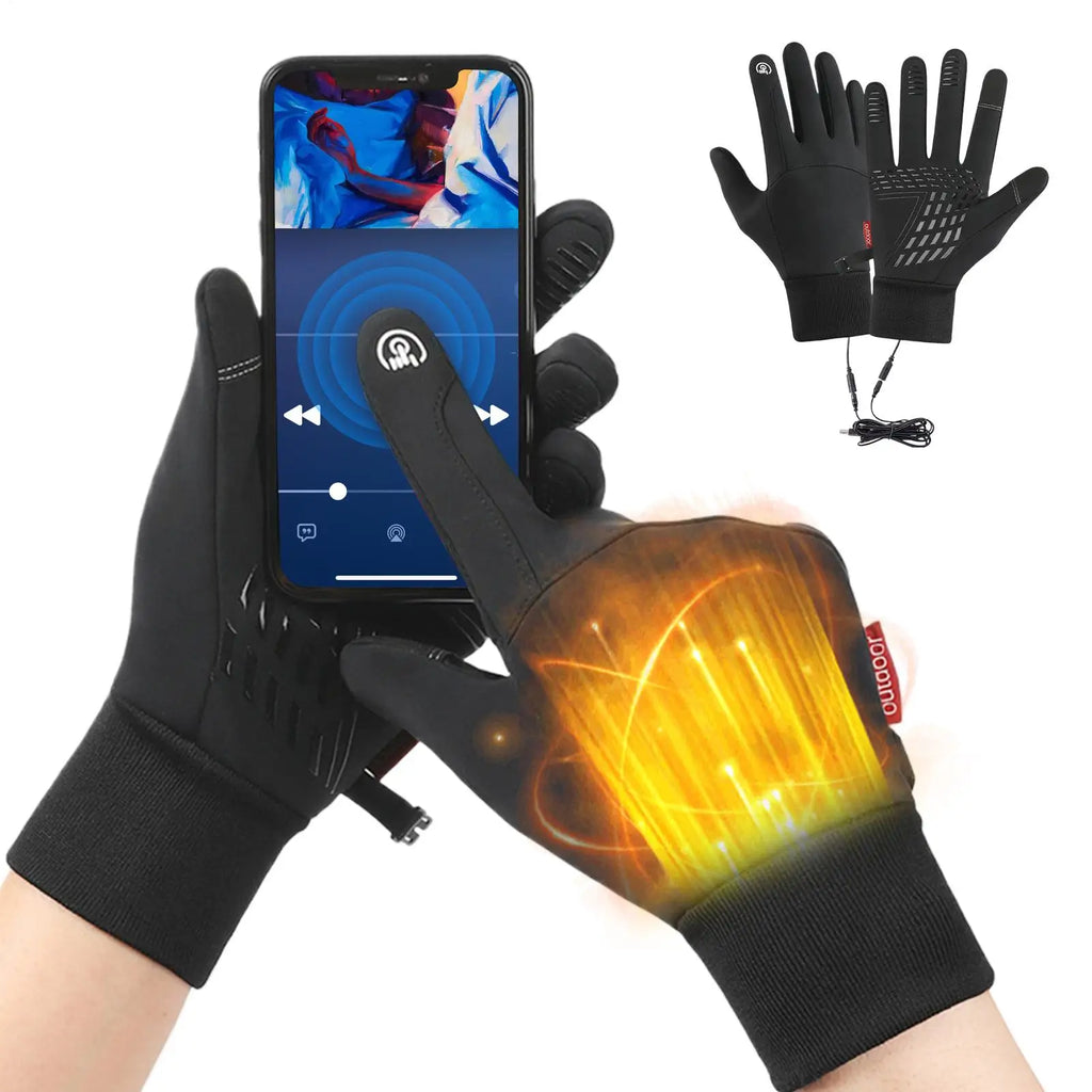 Gants Chauffants Électriques USB Écran Tactile - Ski Randonnée Camping Hiver