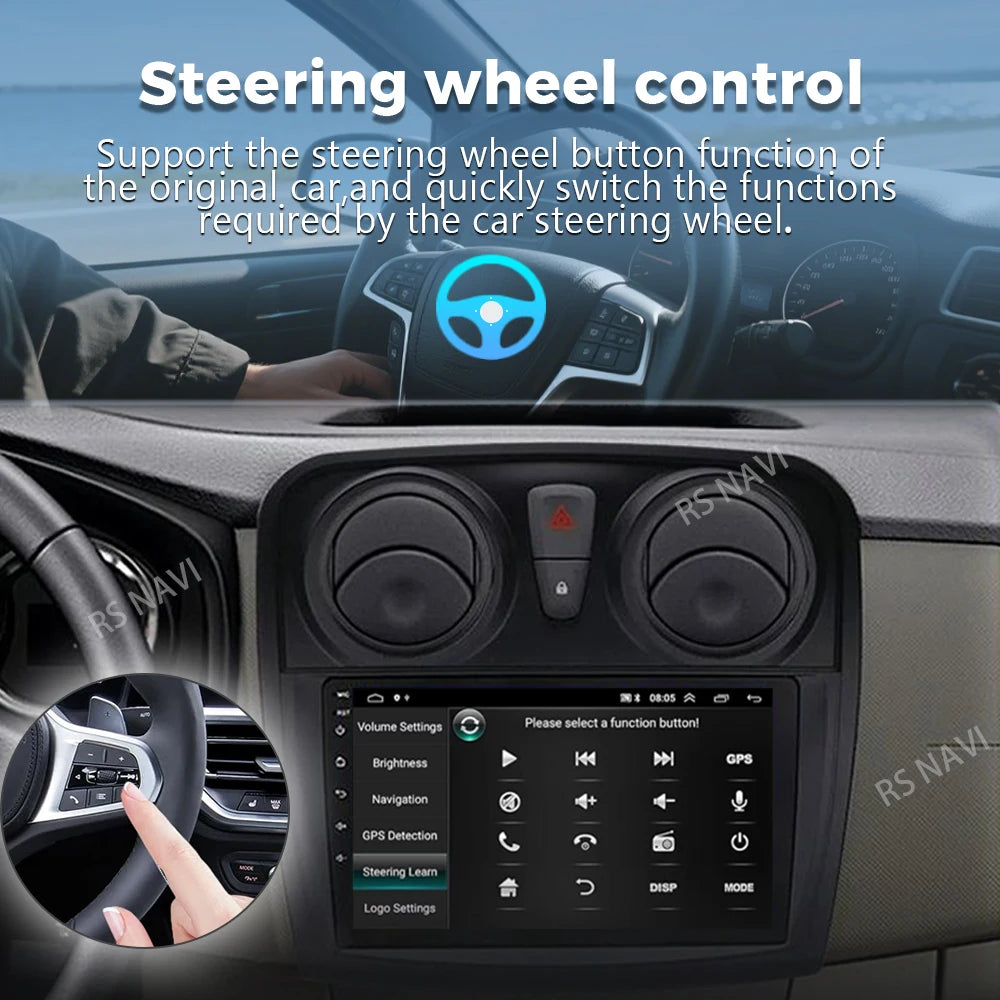 Radio Auto Android 15 Renault Sandero Logan 2 2014-2019 - 2K QLED CarPlay GPS