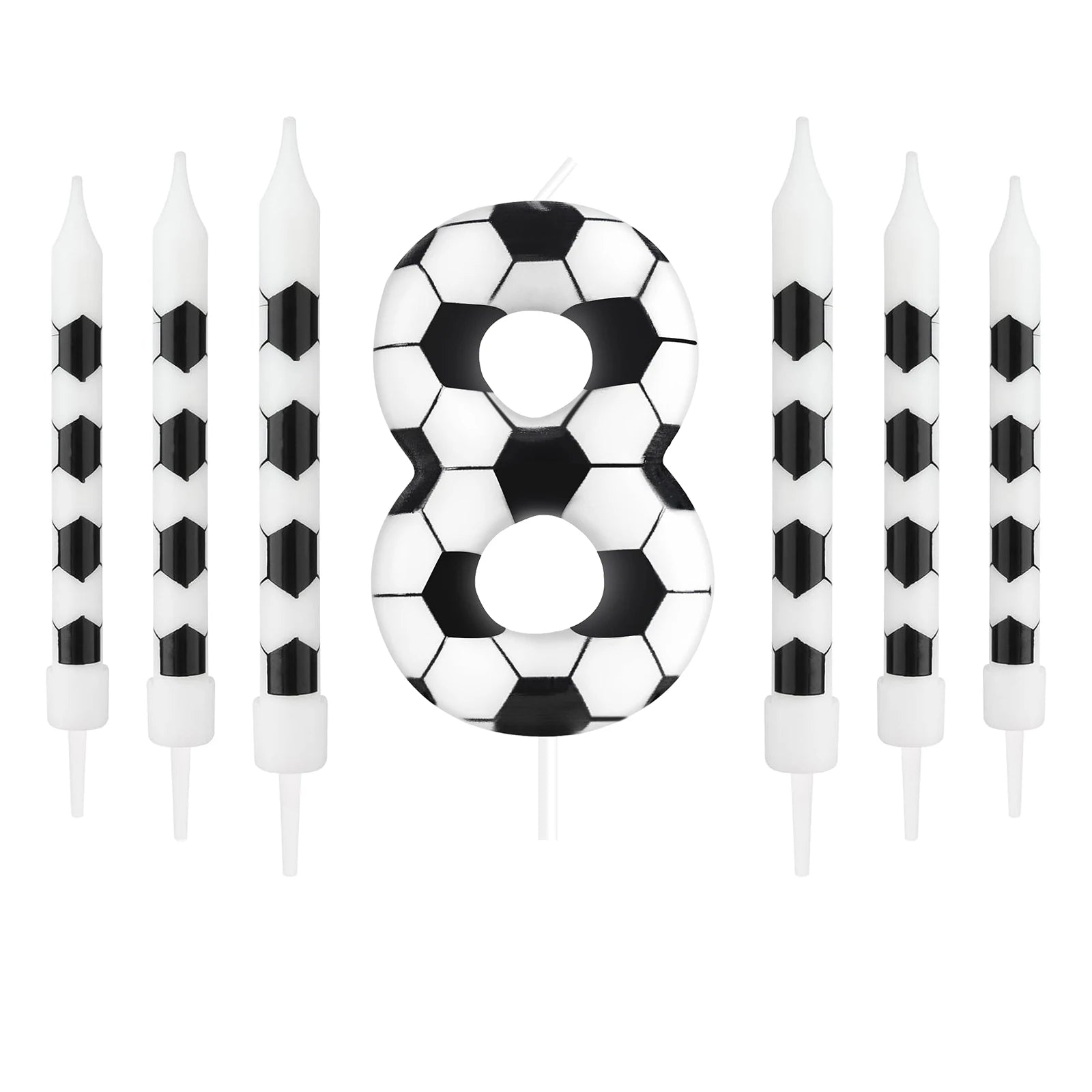 Bougies Anniversaire Football 7pcs - Thème Soccer Sport Gâteau Enfants