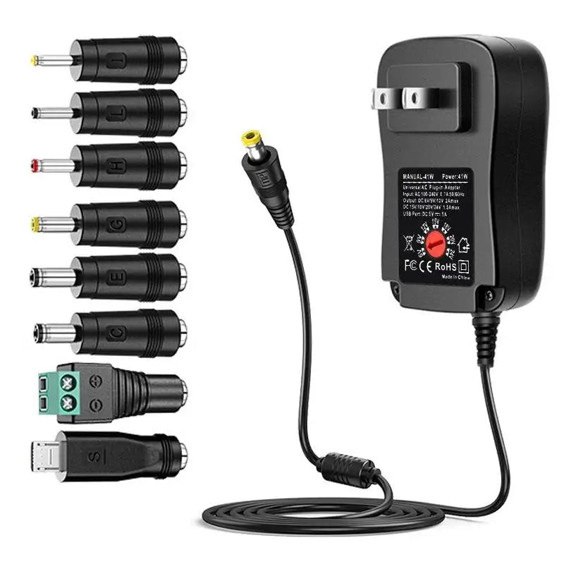Adaptateur 30W Voltage Ajustable 3V-12V - Chargeur Universel USB 8 Embouts EU/US