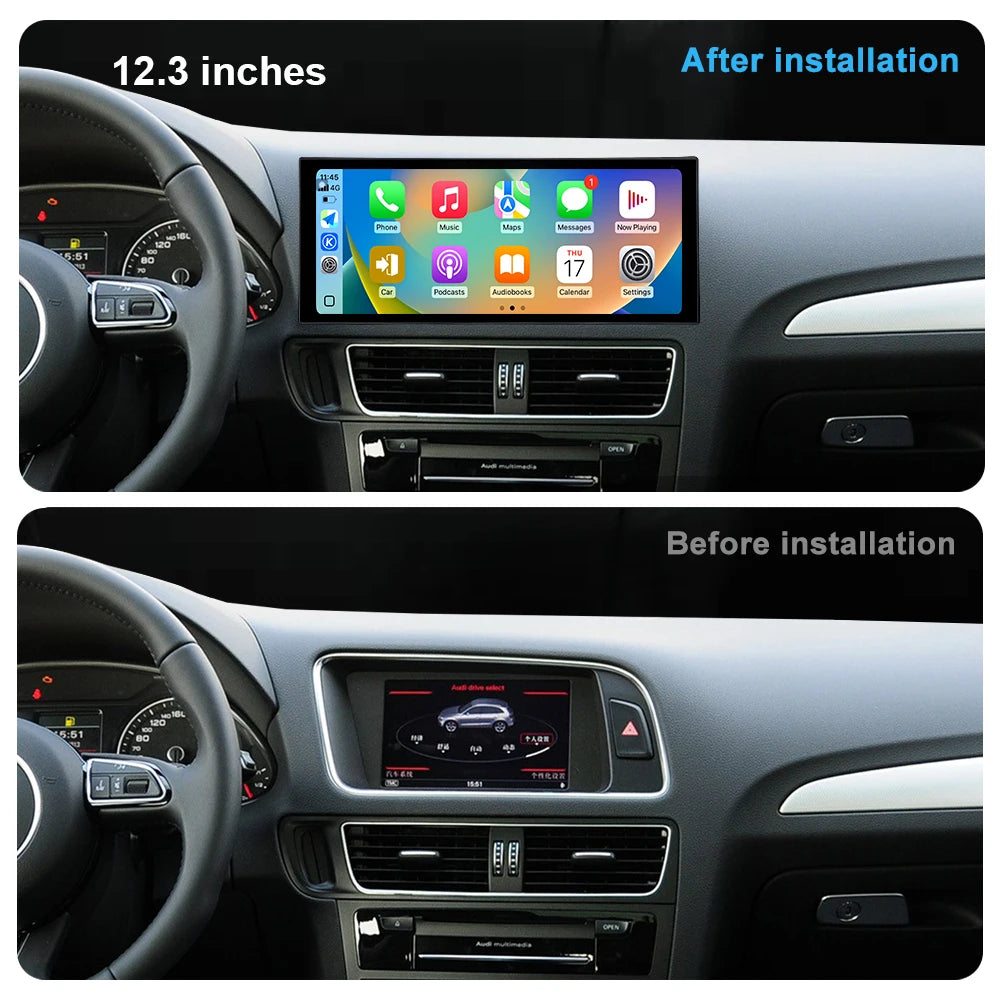 Radio Auto Android 14 Audi Q5 2009-2019 - QLED CarPlay GPS Navigation HD