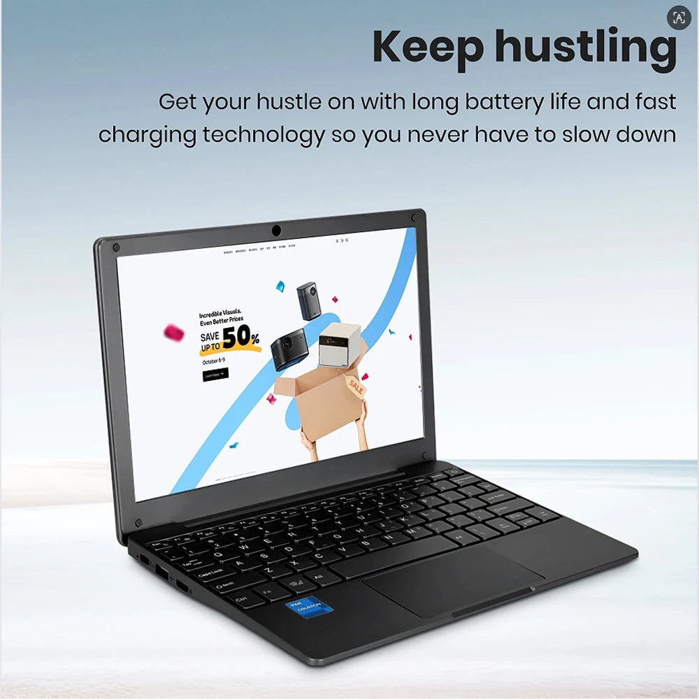 Ordinateur Portable 10.1'' Windows 11 Quad Core 8GB+128GB - Netbook HDMI Webcam