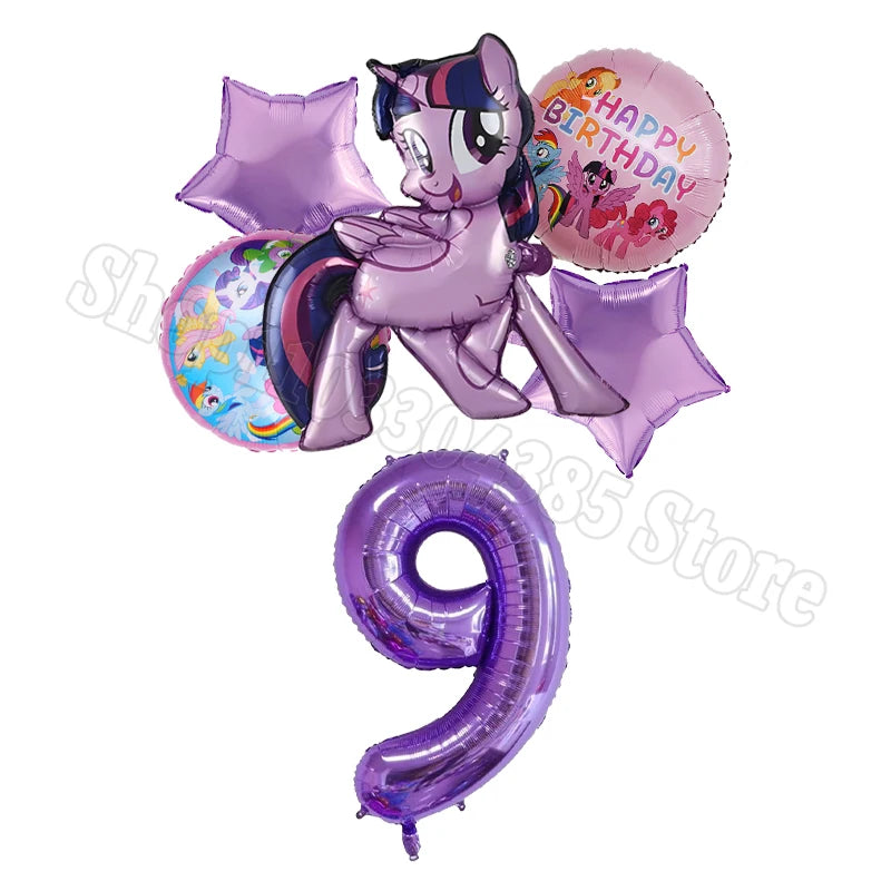 Ballons My Little Pony Chiffres 1-10 Licorne - Anniversaire Baby Shower Fête