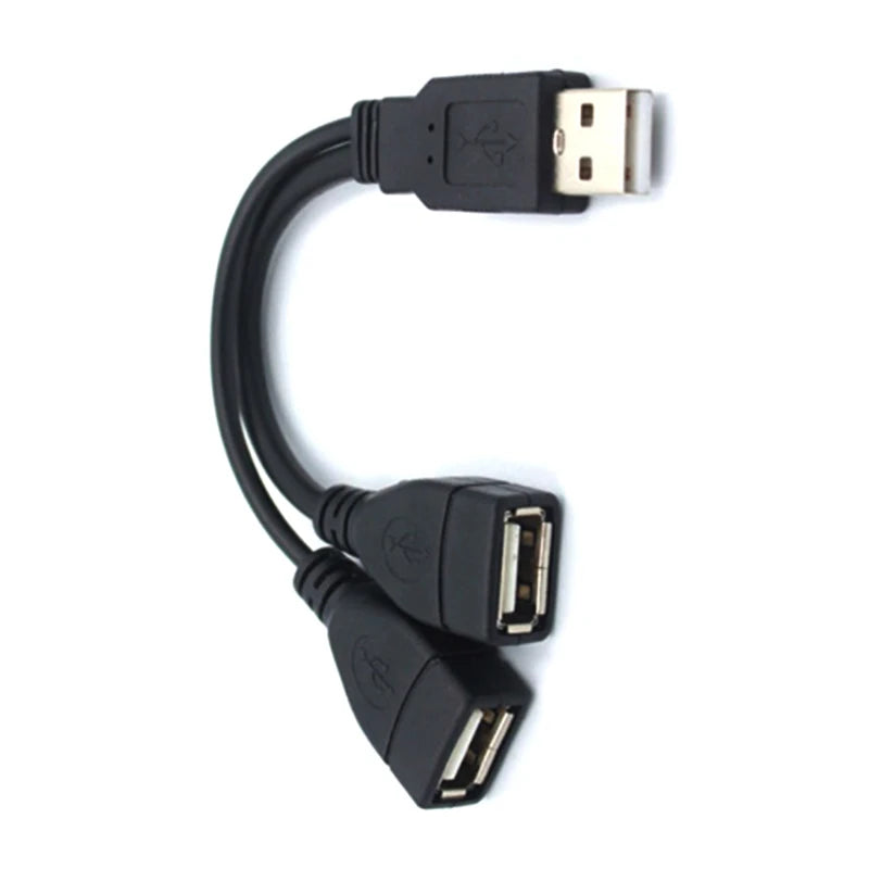USB 2.0 A 1 Male To 2 Dual USB Female Data Hub Power Adapter One To Two Y Splitter USB Charging Power Cable Cord Extension Cable
