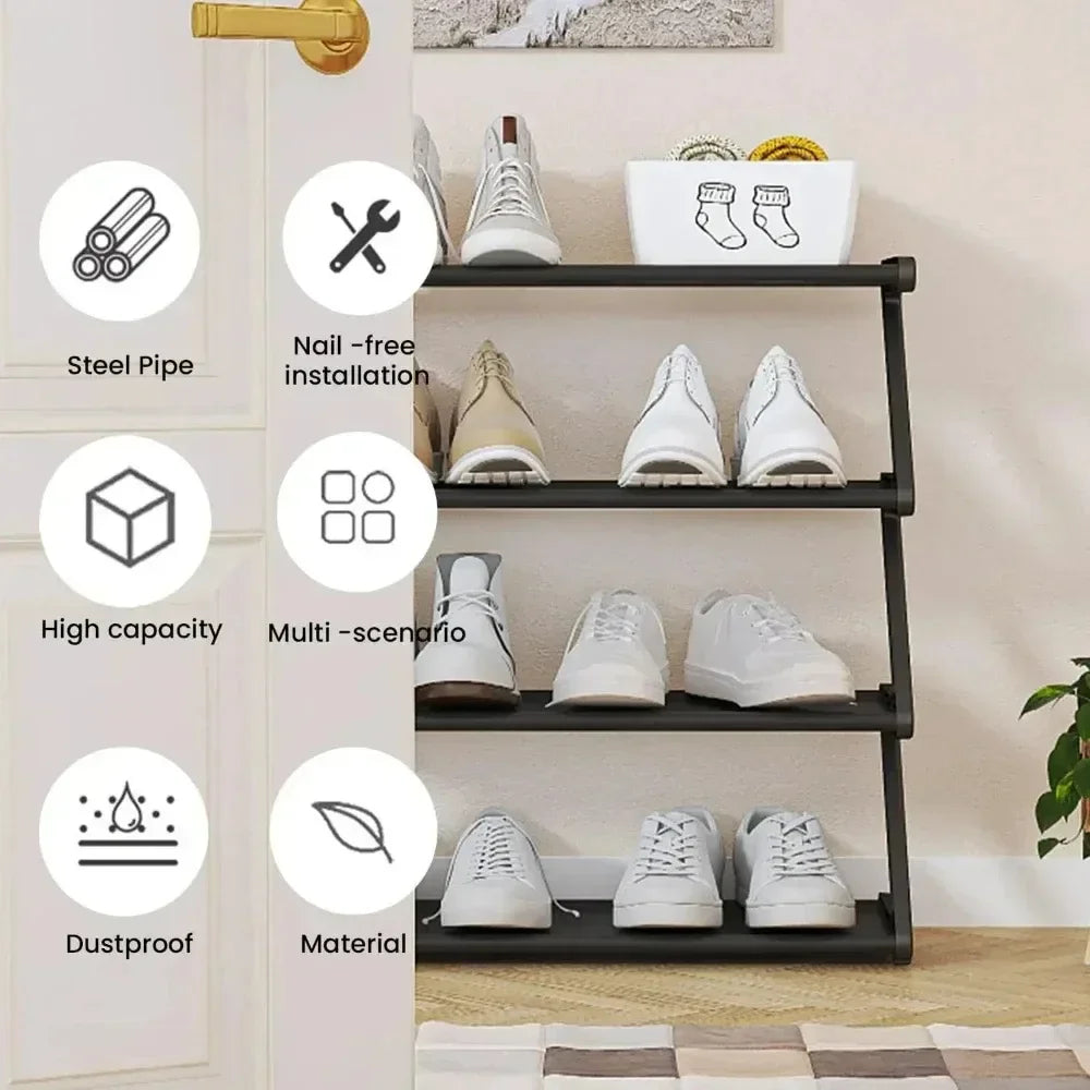 Meuble Chaussures 4 Niveaux Moderne - Organisateur Entrée Gain d'Espace Appartement