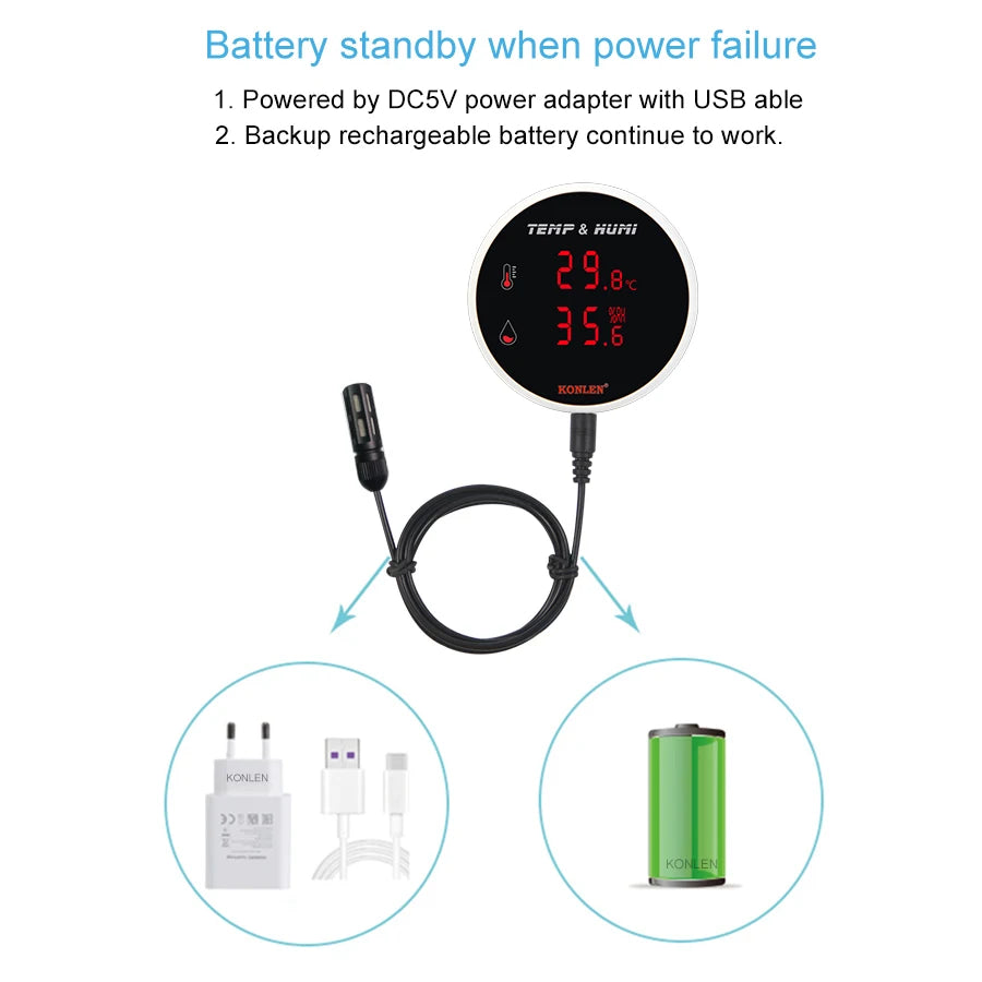 Hygromètre Thermomètre WiFi Tuya - Sonde 3M Moniteur Température Humidité