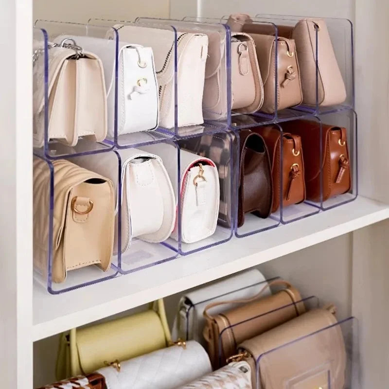 Organisateur Sacs à Main Garde-Robe Transparent - Étagère Rangement Display