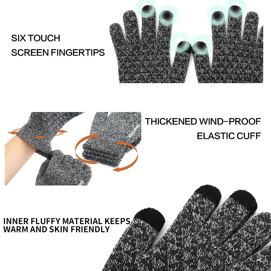 Gants Hiver Tactiles Homme Femme - Épais Antidérapants Gel Silicone Thermiques
