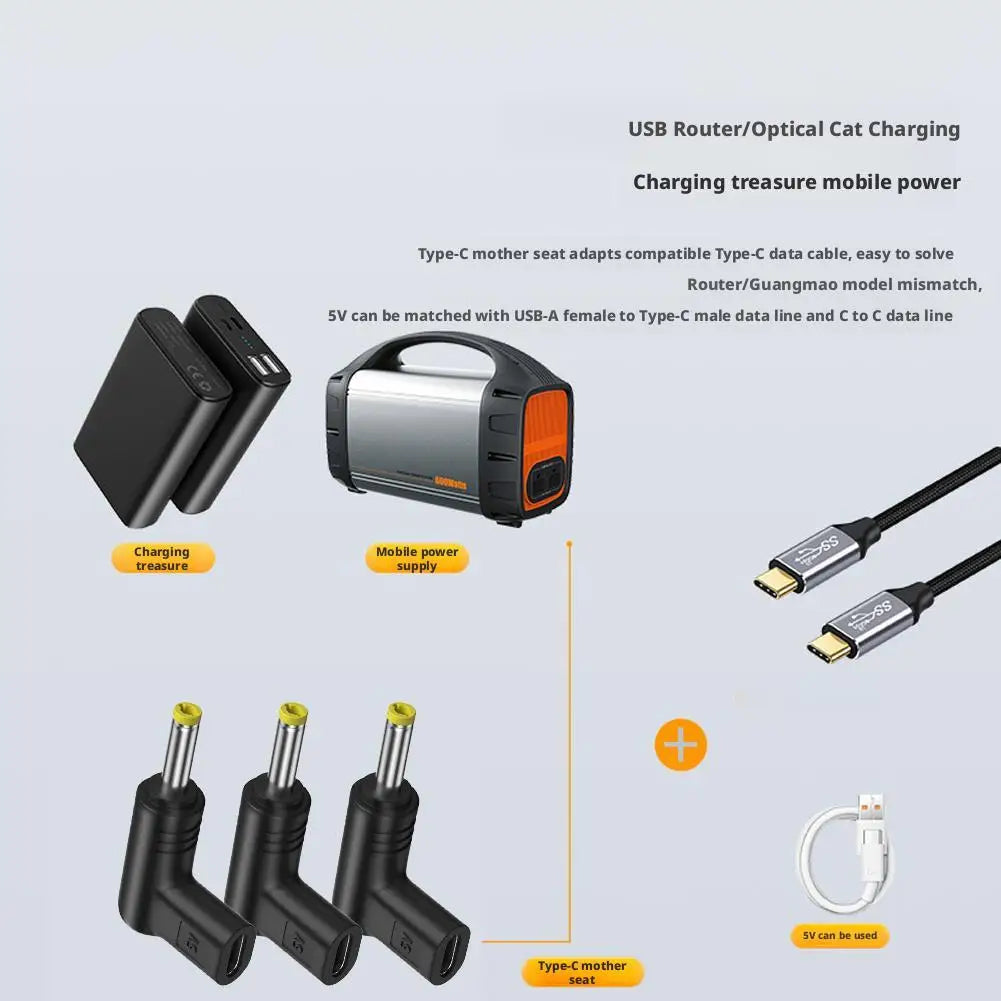 Adaptateur USB-C PD vers DC 5V - Convertisseur Charge Type-C Jack Routeur Tablette
