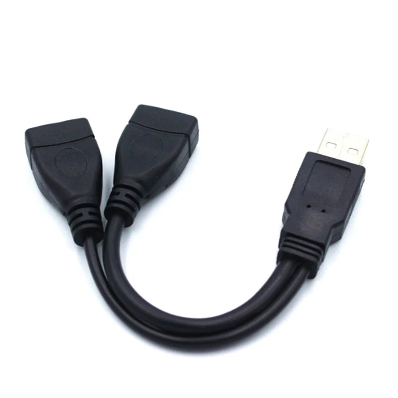 USB 2.0 A 1 Male To 2 Dual USB Female Data Hub Power Adapter One To Two Y Splitter USB Charging Power Cable Cord Extension Cable