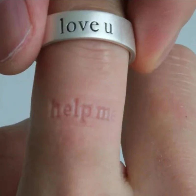 Bague Lettre Empreinte Personnalisée Homme Femme - Design Unique Simple Couple