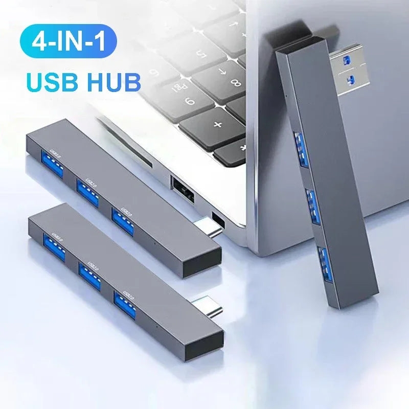 Hub USB-C 3.0 Type-C 4 Ports Splitter OTG - Adaptateur MacBook Xiaomi Lenovo