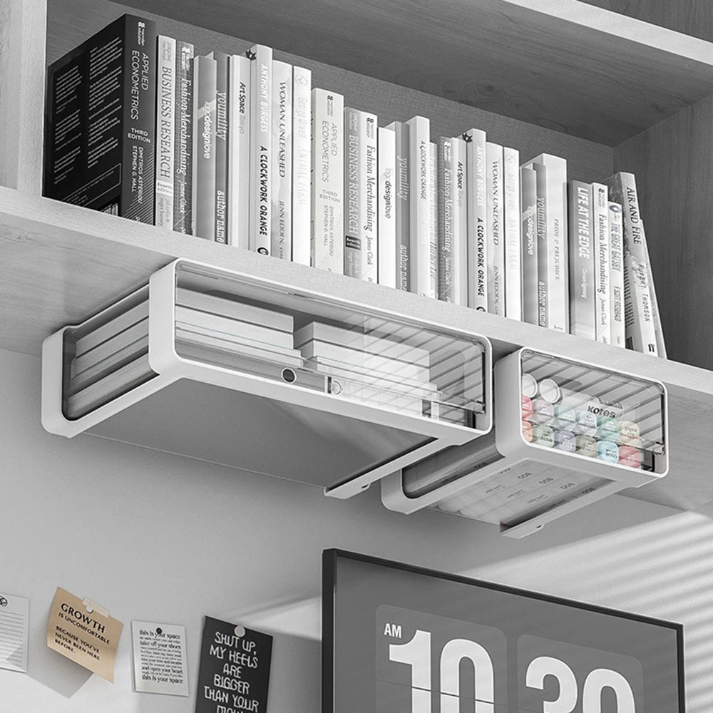 Tiroir Rangement Sous Table Caché Auto-Adhésif - Organisateur Bureau Cosmétiques