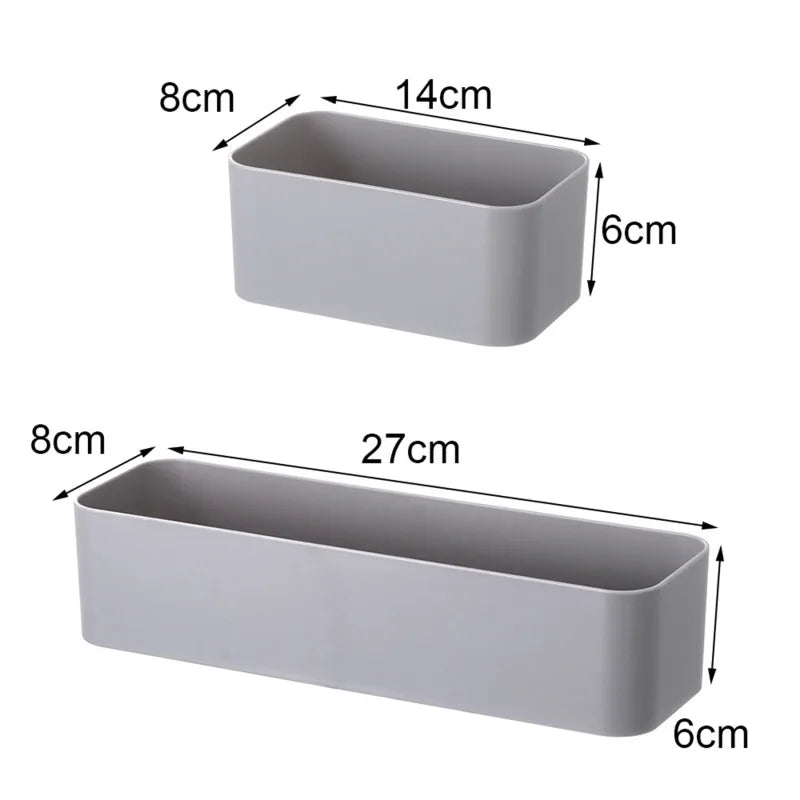Wall Mounted Cosmetic Storage Box Bathroom Storage Rack Shelf Adhesive Storage Case Remote Control Holder Phone Holder Organizer
