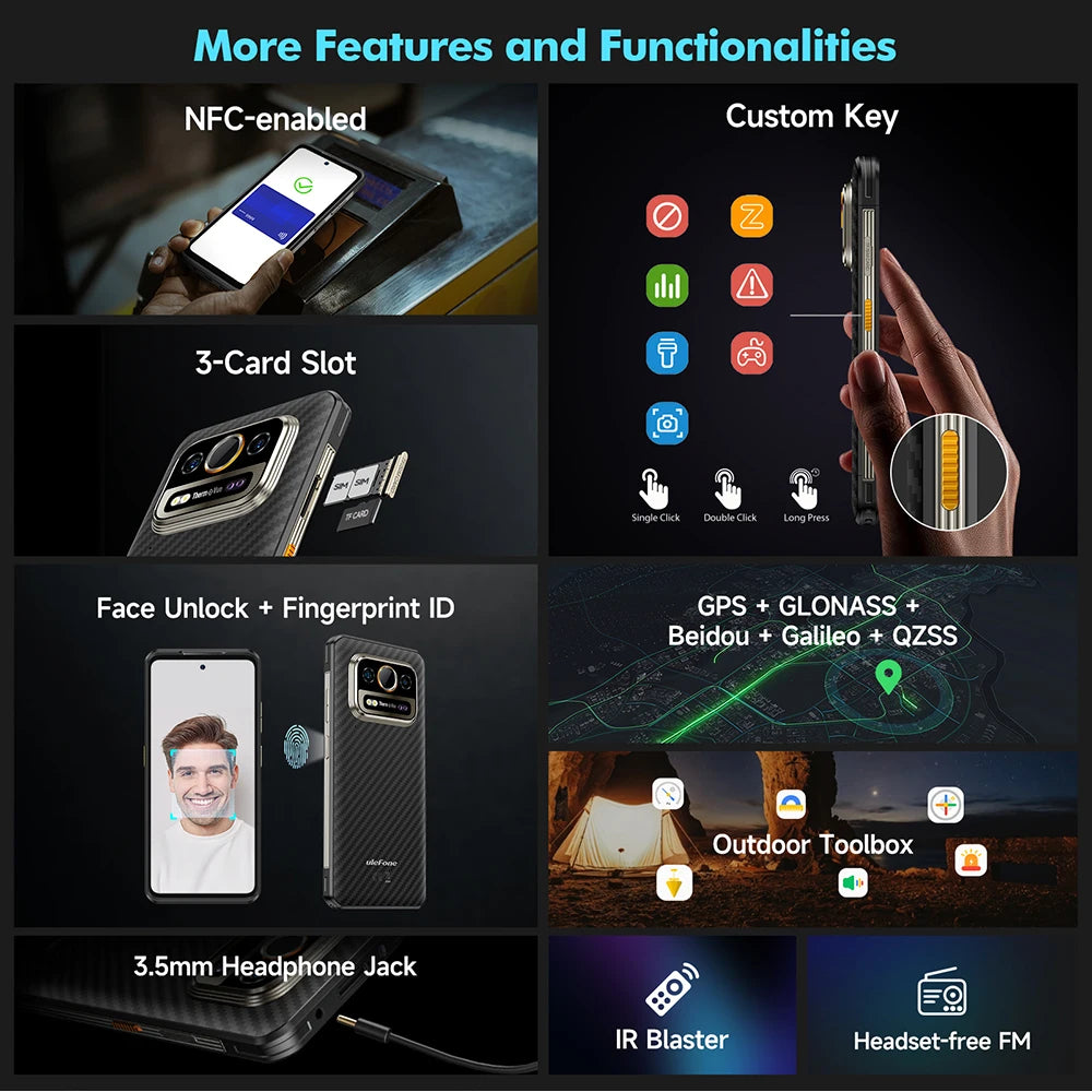 Smartphone Ulefone Armor 25T 4G - Rugged Android 14 Charge 33W Vision Nocturne