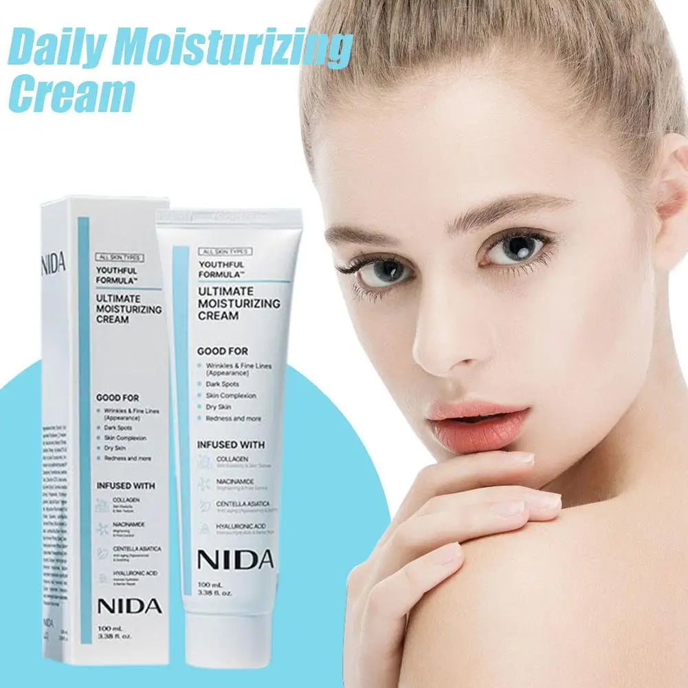 Crème Hydratante NIDA Youthful Formula - Absorption Rapide Réparation Pores Rougeurs