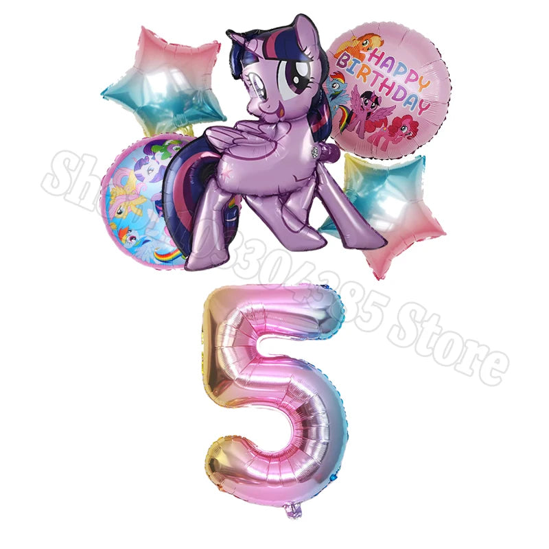 Ballons My Little Pony Chiffres 1-10 Licorne - Anniversaire Baby Shower Fête