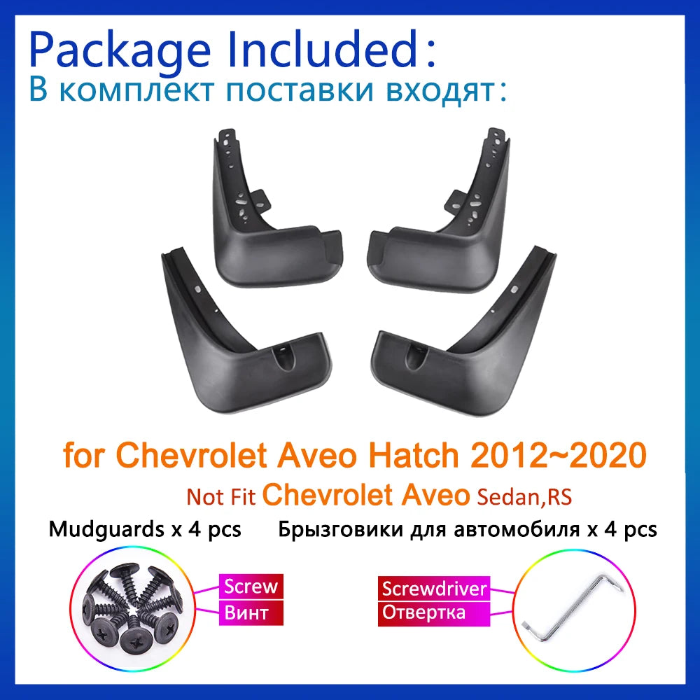 Garde-Boue Chevrolet Aveo T300 Sonic 2012-2020 - Bavettes Protection Holden Barina