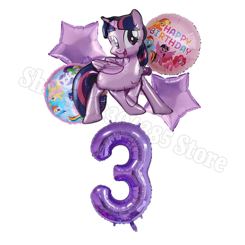 Ballons My Little Pony Chiffres 1-10 Licorne - Anniversaire Baby Shower Fête