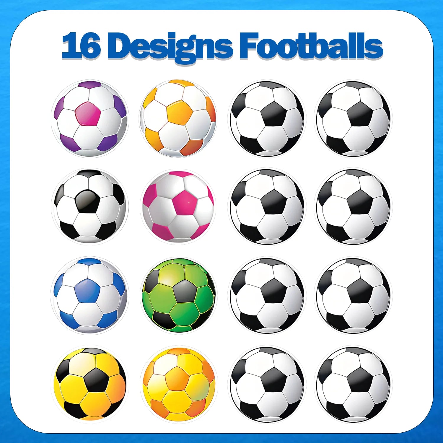 Stickers Football Colorés 500pcs/Rouleau 2.5cm - 16 Designs DIY Emballage