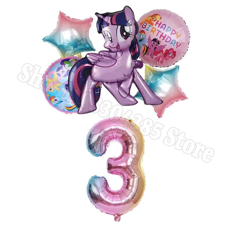 Ballons My Little Pony Chiffres 1-10 Licorne - Anniversaire Baby Shower Fête