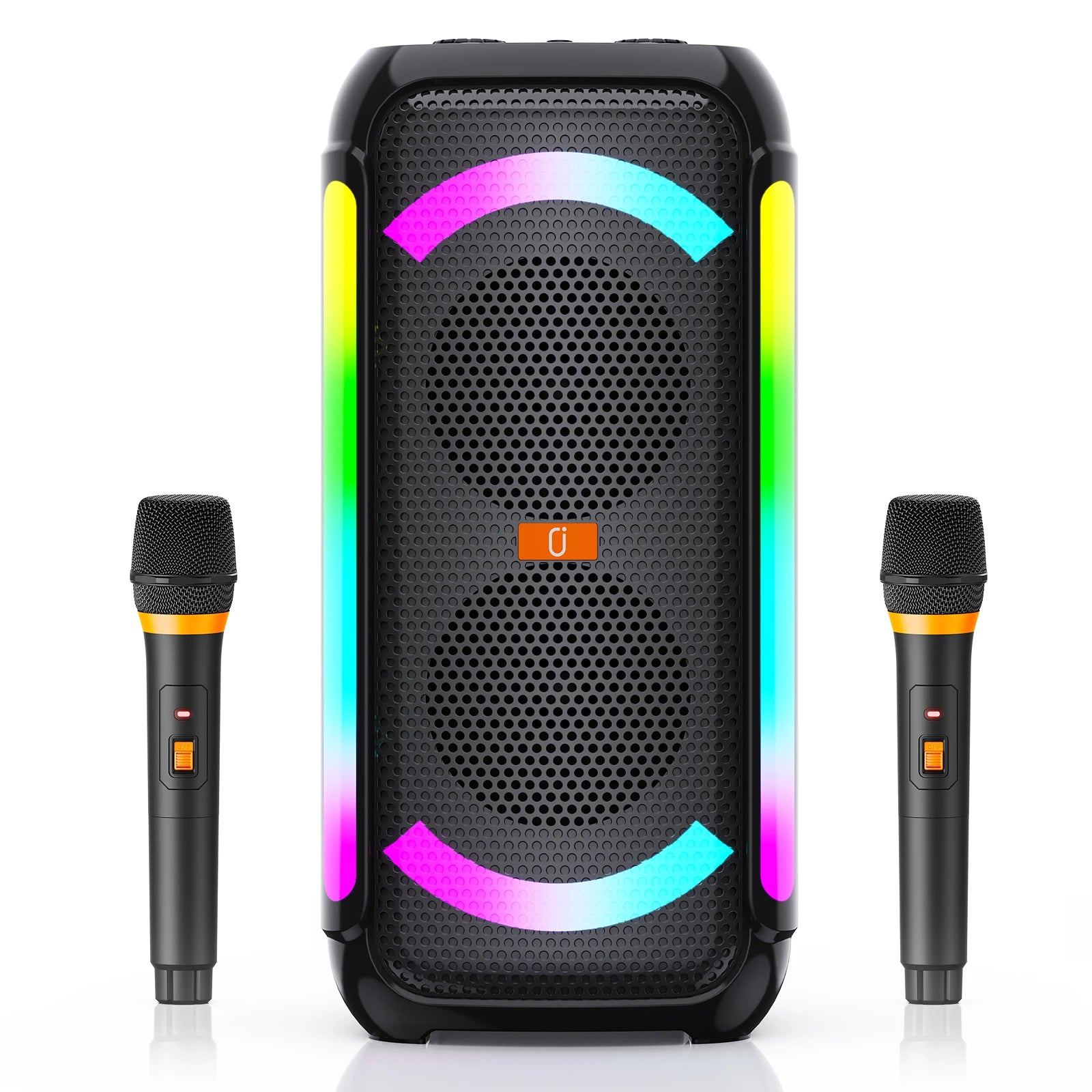 Haut-Parleur Karaoke 2 Micros Sans Fil - Lumières DJ Basses Puissantes