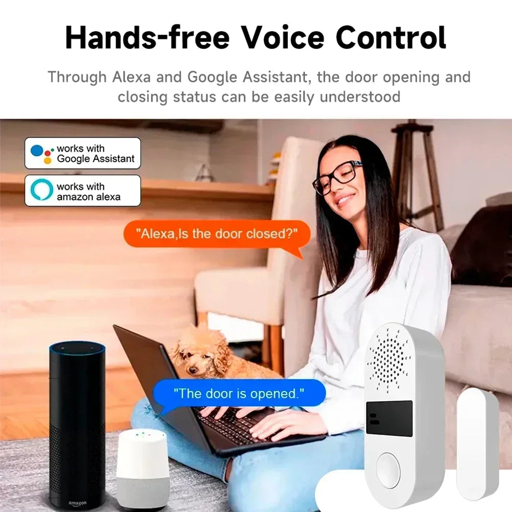 Capteur Porte Fenêtre WiFi Tuya - Alarme Sonore Lumineuse Sécurité Maison