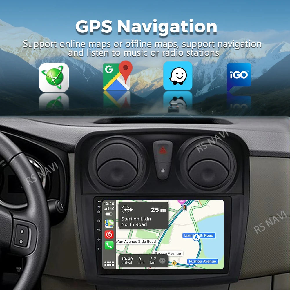 Radio Auto Android 15 Renault Sandero Logan 2 2014-2019 - 2K QLED CarPlay GPS