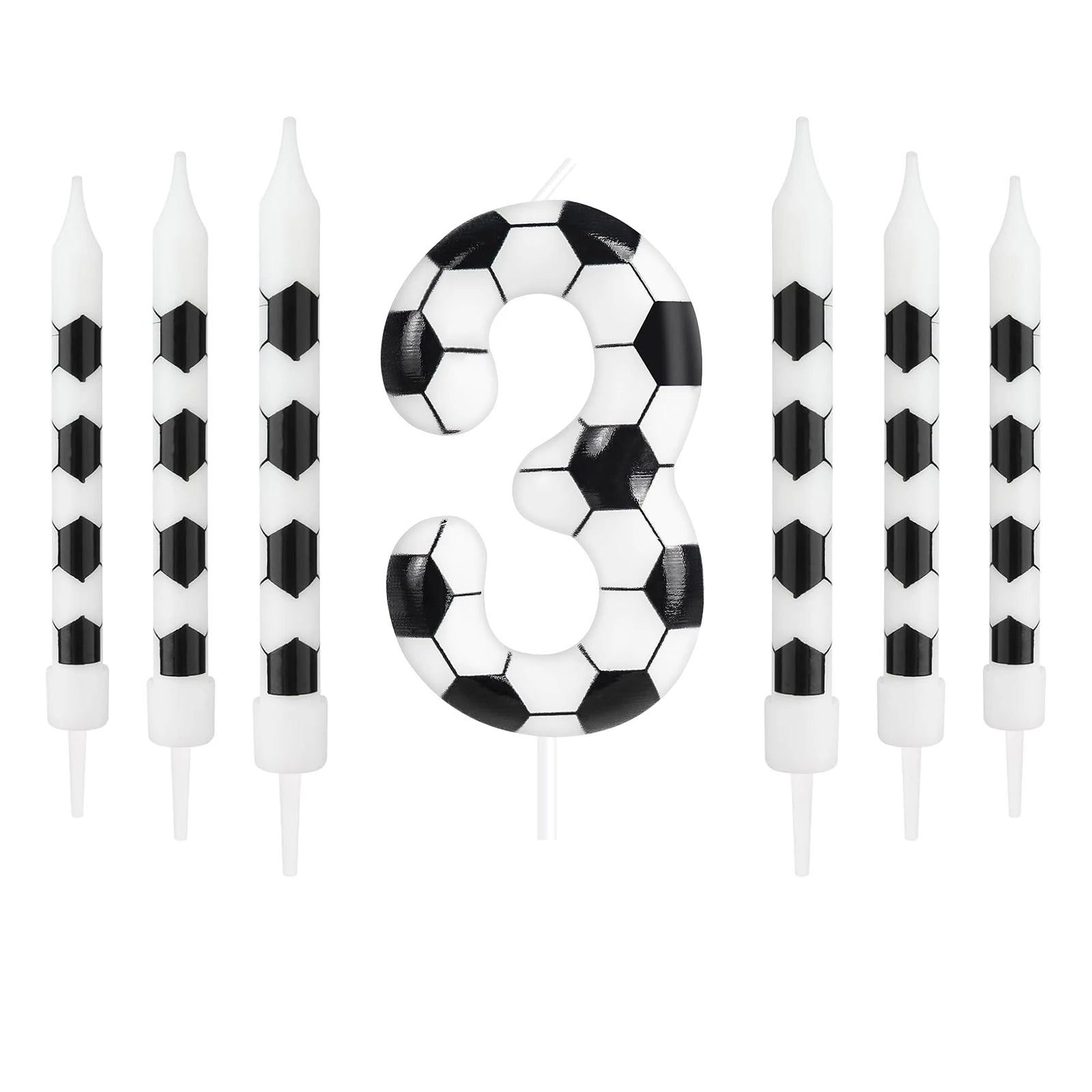 Bougies Anniversaire Football 7pcs - Thème Soccer Sport Gâteau Enfants