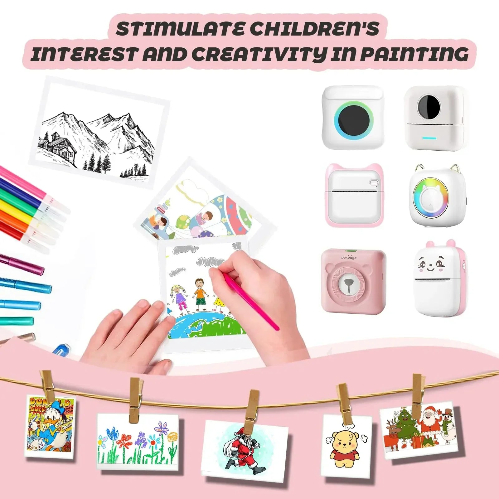 Papier Imprimante Thermique 57x25mm HD - Rouleau Autocollant Étiquettes Photos