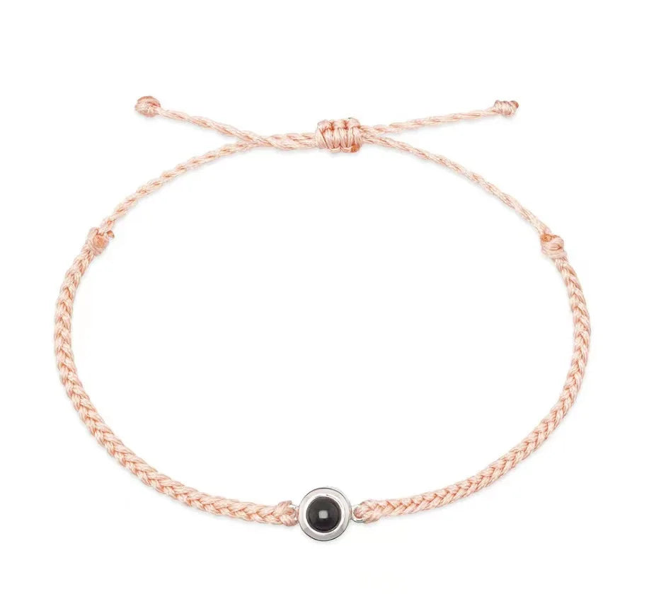 Bracelet Photo Personnalisé Intérieur - Homme Femme Identification Mémorial