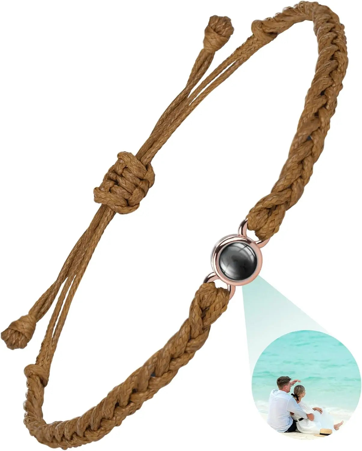 Bracelet Photo Personnalisé Intérieur - Homme Femme Identification Mémorial