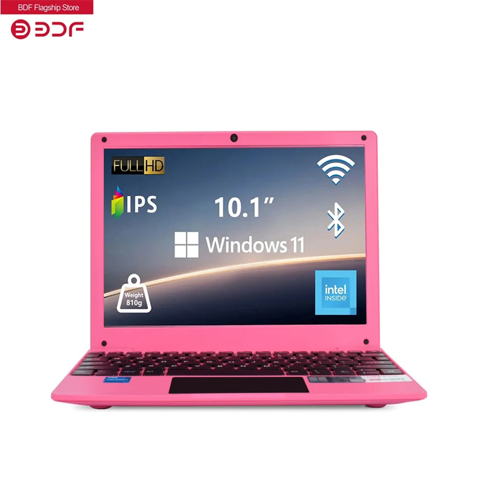Ordinateur Portable 10.1'' Windows 11 Quad Core 8GB+128GB - Netbook HDMI Webcam