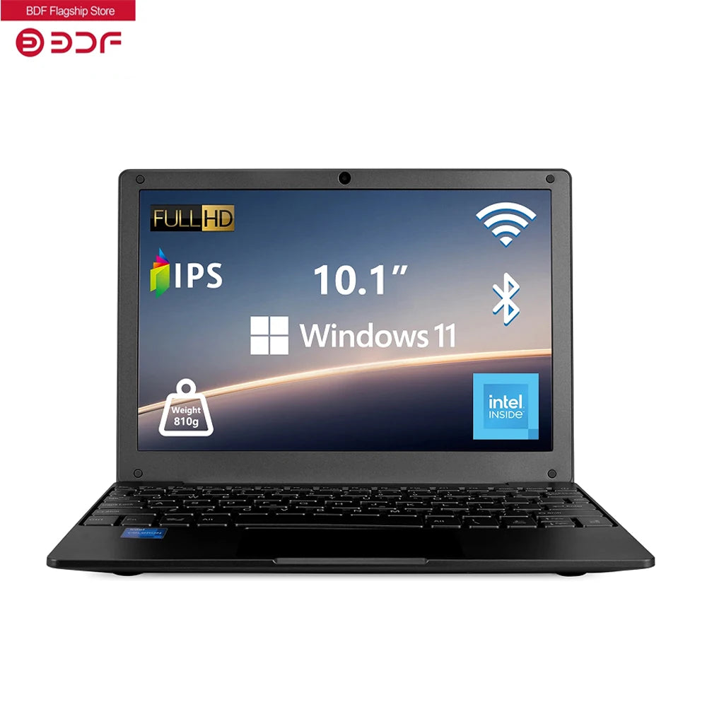Ordinateur Portable 10.1'' Windows 11 Quad Core 8GB+128GB - Netbook HDMI Webcam