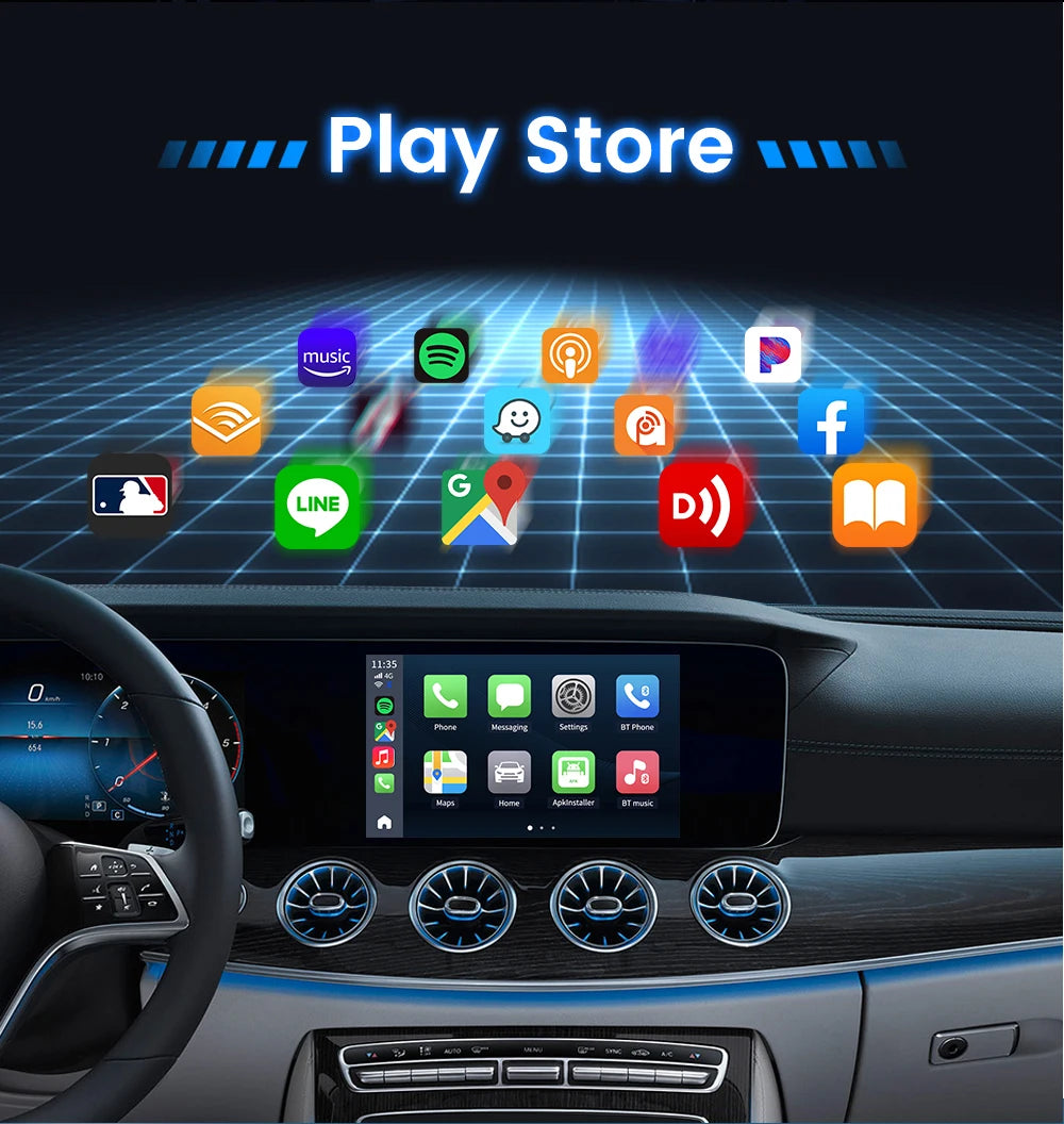 CarlinKit CarPlay Android 13 TV Box QCM6125 Octa-core Wireless CarPlay Android Auto Smart Car Ai Box for Video 4GLTE 6G 8G+128G