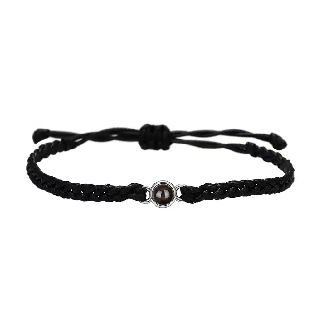 Bracelet Photo Personnalisé Intérieur - Homme Femme Identification Mémorial