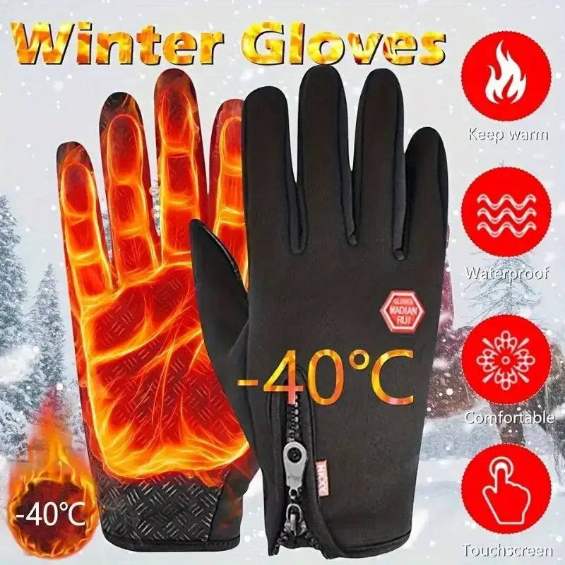 Gants Tactiles Hiver Imperméables Homme Femme - Chauds Coupe-Vent Antidérapants