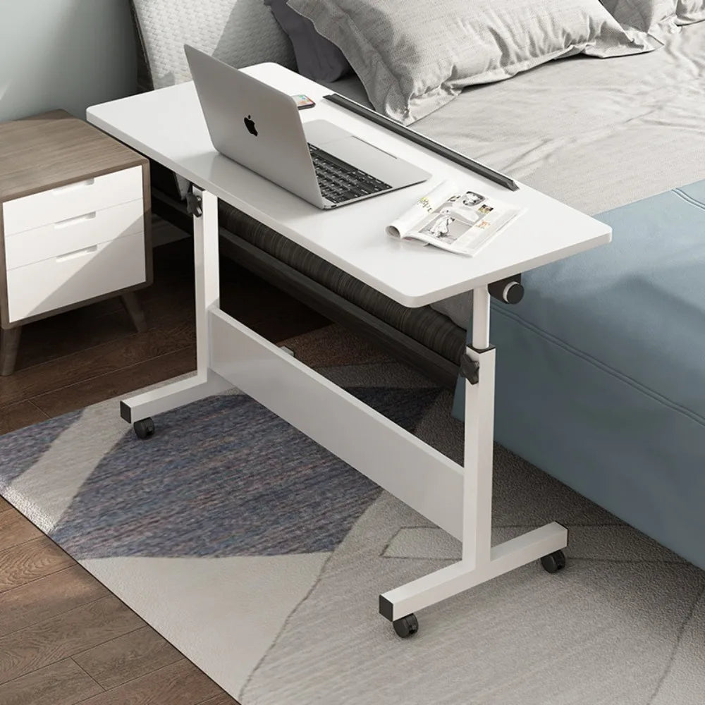 Table Bureau Chevet Ajustable Roulettes - Support Laptop Mobile Repas Maison
