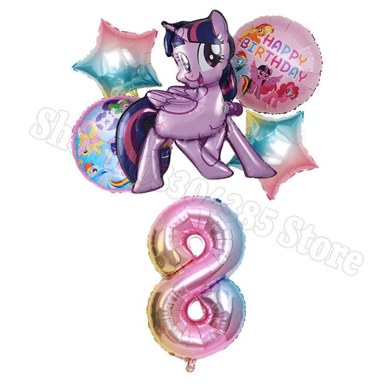Ballons My Little Pony Chiffres 1-10 Licorne - Anniversaire Baby Shower Fête