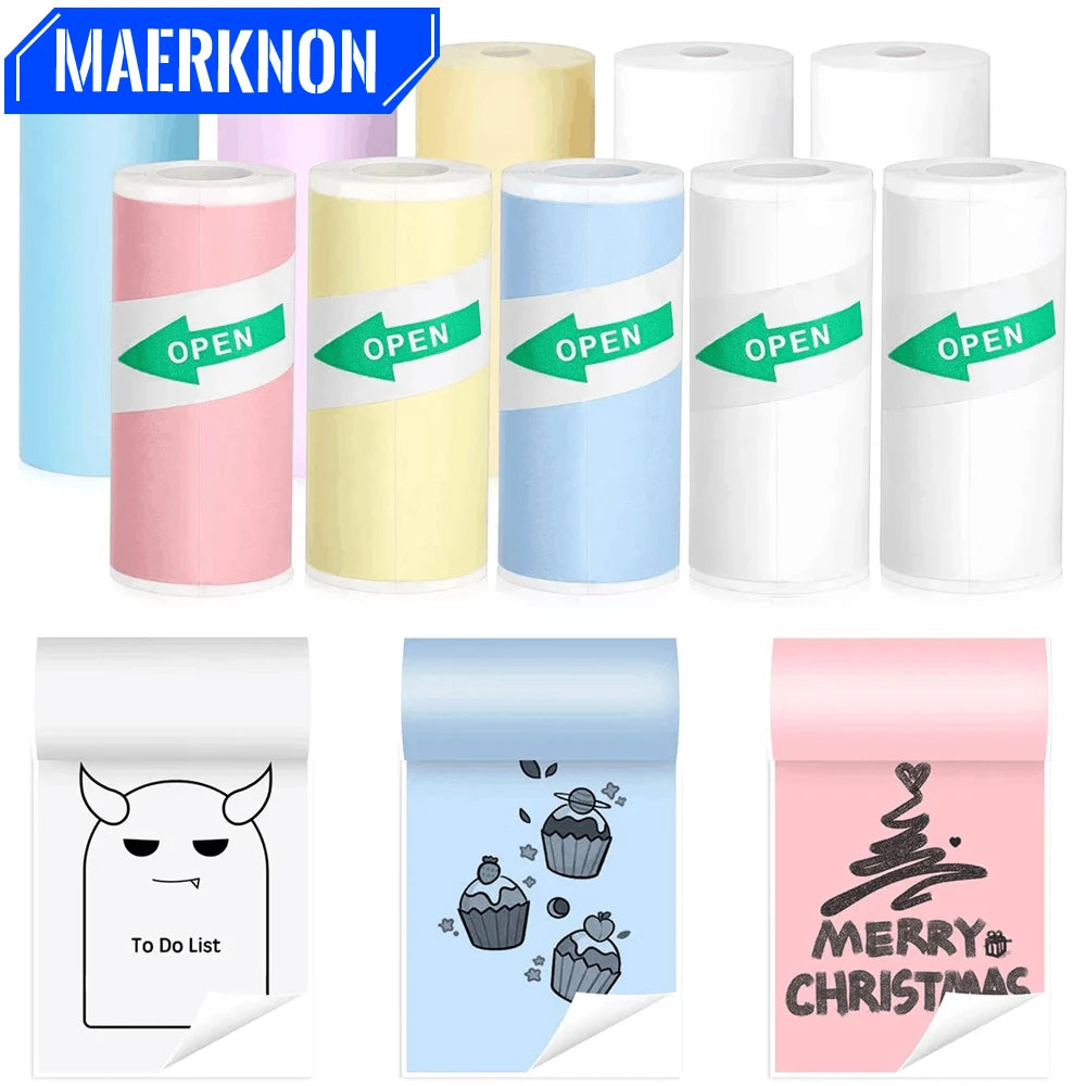 Papier Imprimante Thermique 57x25mm HD - Rouleau Autocollant Étiquettes Photos