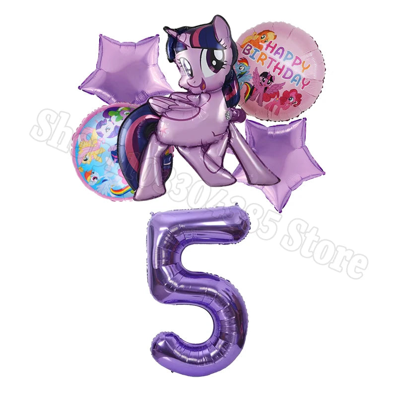 Ballons My Little Pony Chiffres 1-10 Licorne - Anniversaire Baby Shower Fête