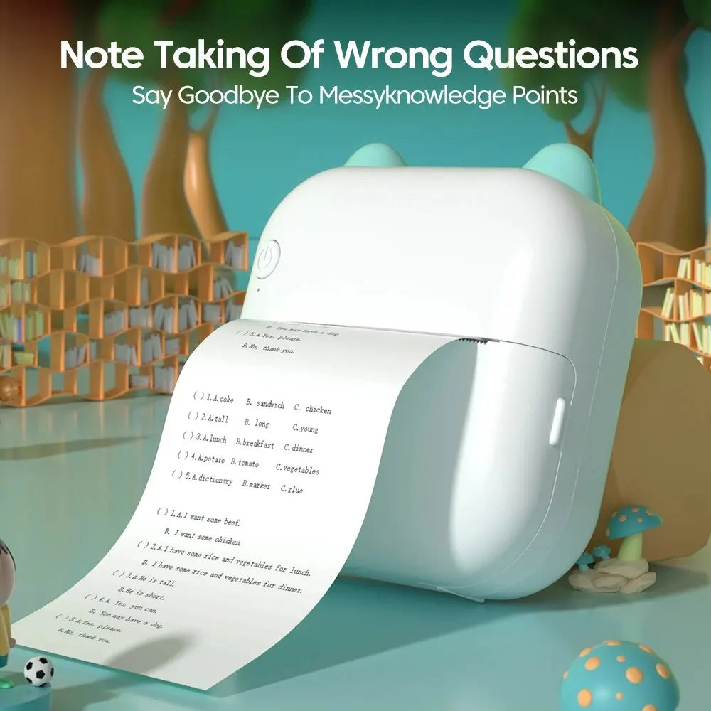 Imprimante Mini Thermique Portable Sans Fil Rechargeable - Photos Texte Symboles