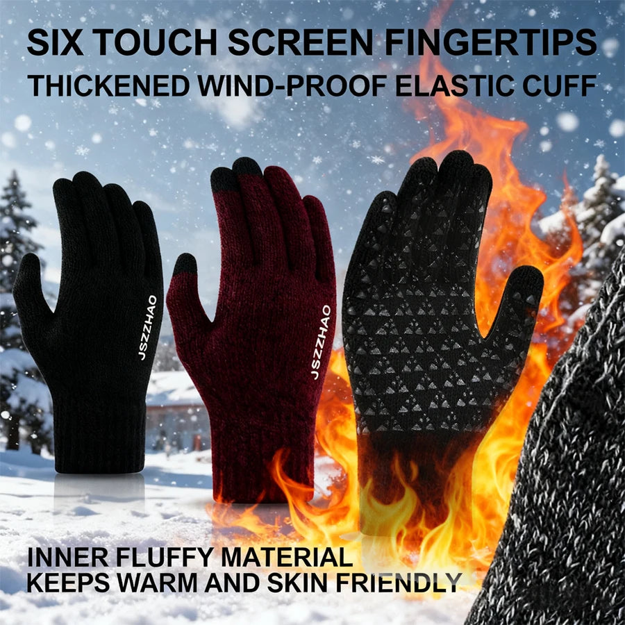 Gants Hiver Tactiles Homme Femme - Épais Antidérapants Gel Silicone Thermiques