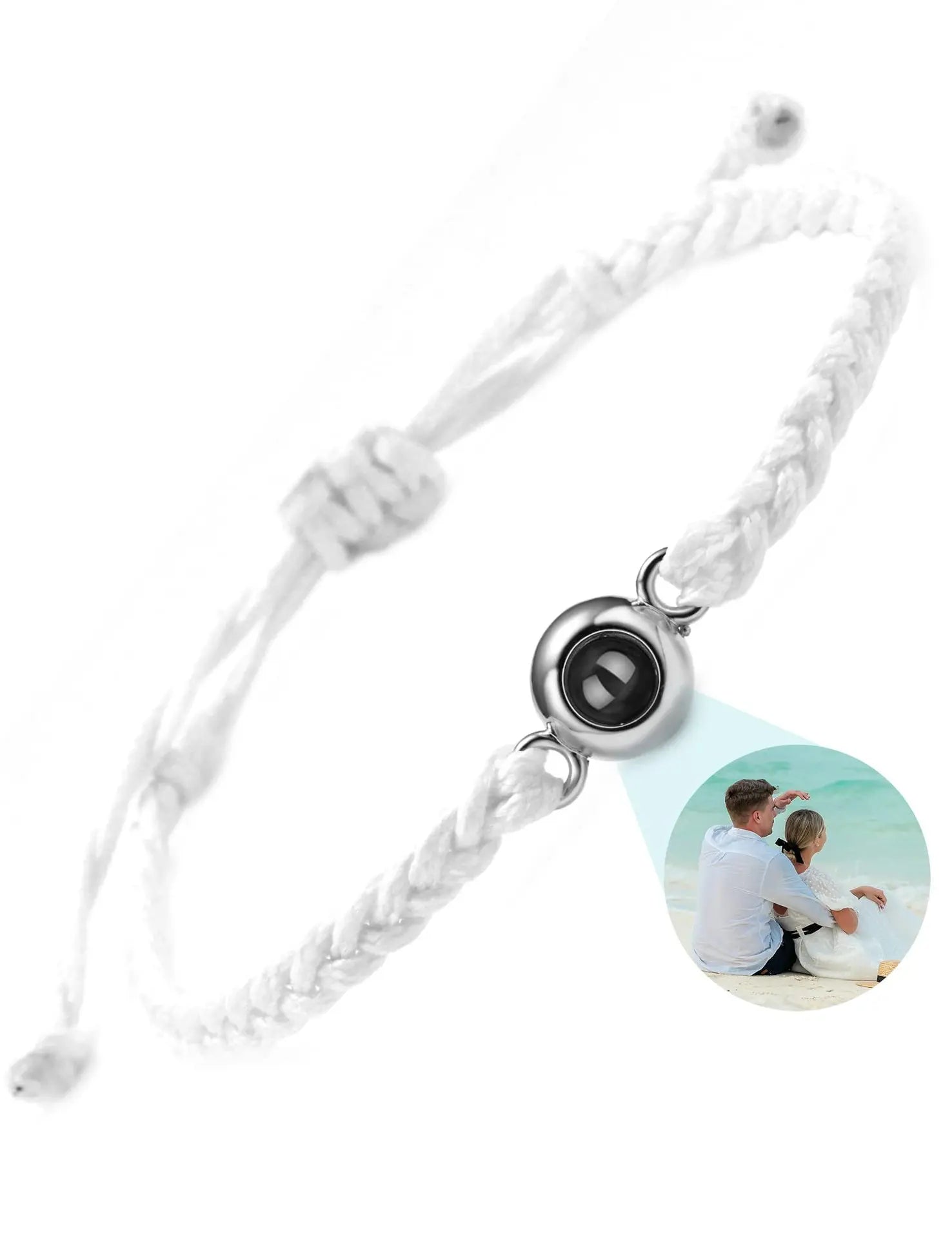 Bracelet Photo Personnalisé Intérieur - Homme Femme Identification Mémorial