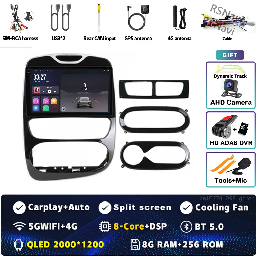 Radio Auto Android 15 Renault Clio 4 BH98 KH98 2016-2019 - 2K QLED CarPlay GPS