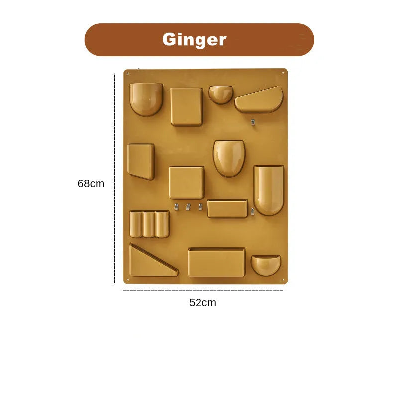 Wall-mounted Storage Rack with Hooks for Office, Kitchen and Workshop Children's Room Organizer with Adjustable Shelves