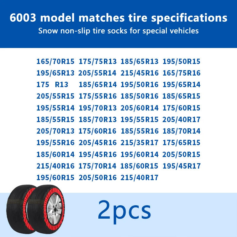 Chaînes Roue Voiture Hiver Anti-Dérapant - Pneu Urgence Montage Facile Chaussettes Neige