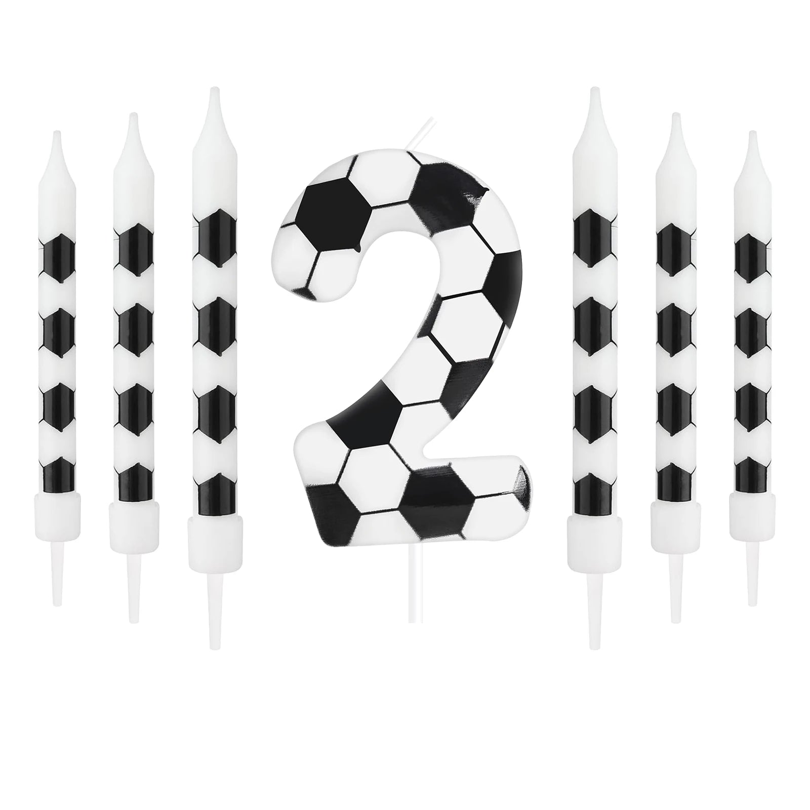 Bougies Anniversaire Football 7pcs - Thème Soccer Sport Gâteau Enfants