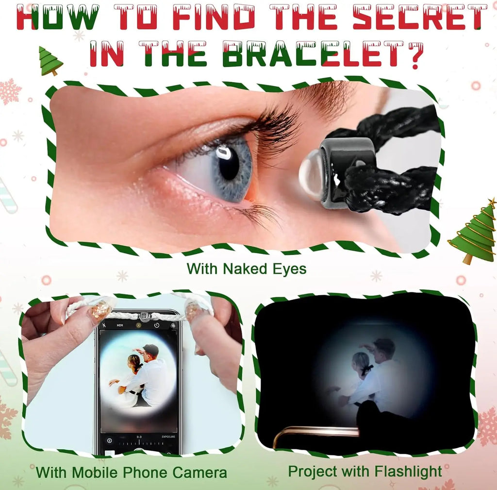 Bracelet Photo Personnalisé Intérieur - Homme Femme Identification Mémorial